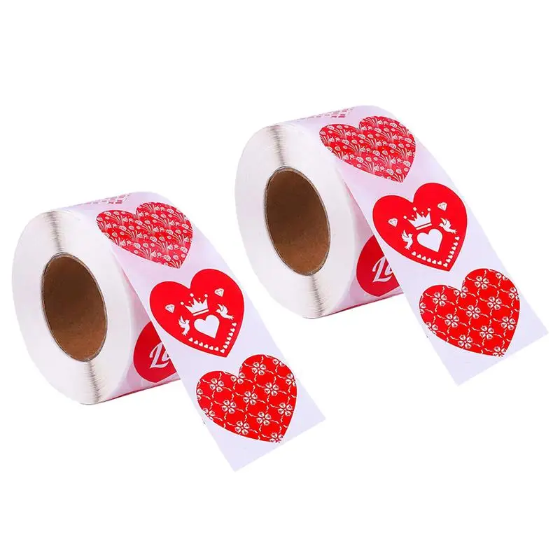 

2 рулона, тематическая наклейка ко Дню Святого Валентина, Уплотнительная наклейка в форме сердца, Подарочный Декор
