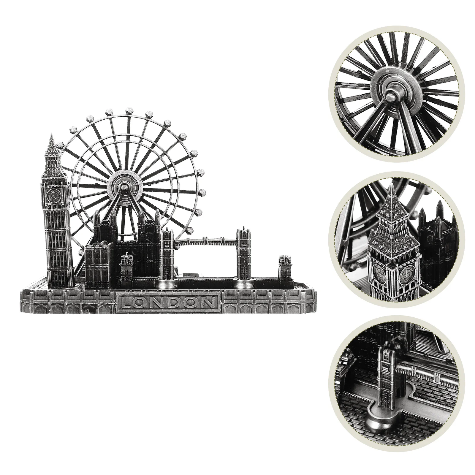

Metal London Ornaments Decor Home Big Ben Clock Adornment Model City Architectural Alloy Tower Bridge Figurines Travel Craft