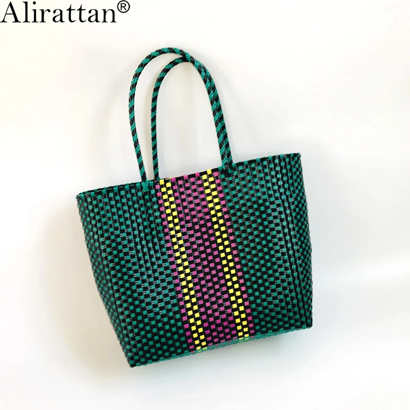 

Alirattan New Beach Straw Shoulder Shopping Bag for Women Summer Seaside Holiday Woven Bag Lady Fashion High Capacity Travel Bag
