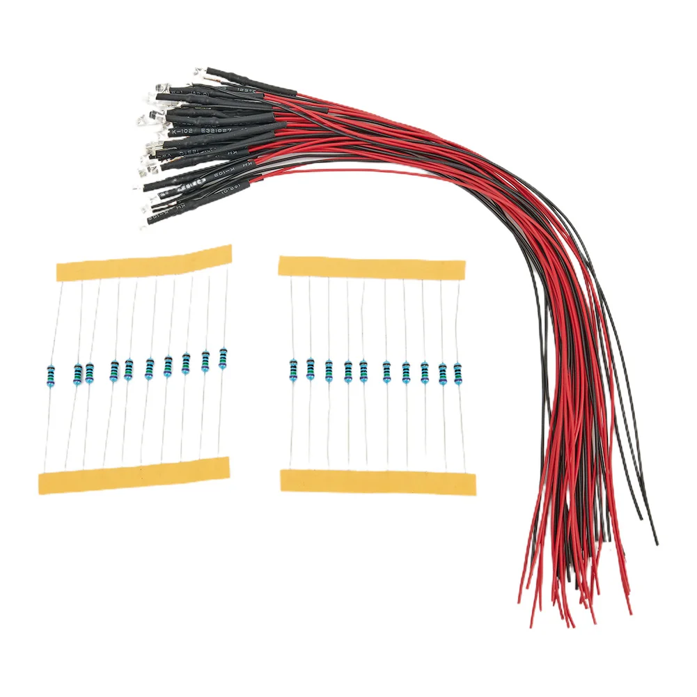 

20Pcs Pre Wired 3mm Warm White Led Lamp Light Set Resistor 12V ~ 18V 20mA/30mA For Illuminating Railway Building Train Layout