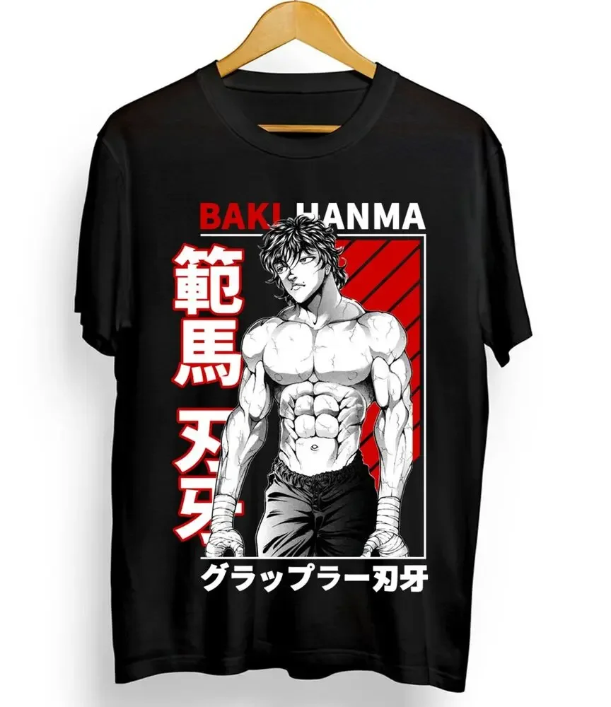 Новая футболка Baki the Grappler Hanma Yujiro топ черная Подарочная унисекс
