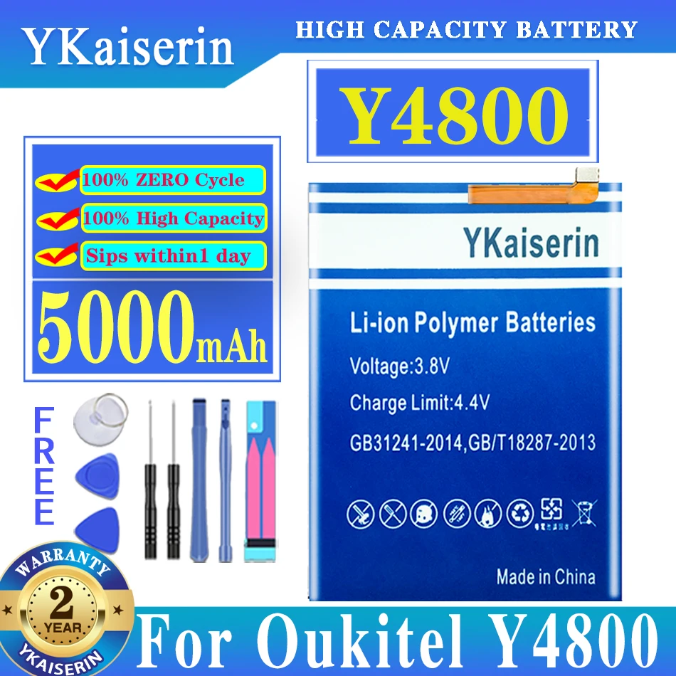 

New Original YKaiserin 5000mAh High Capacity Battery for Oukitel Y4800 Smart Phone Batteria + Track Code