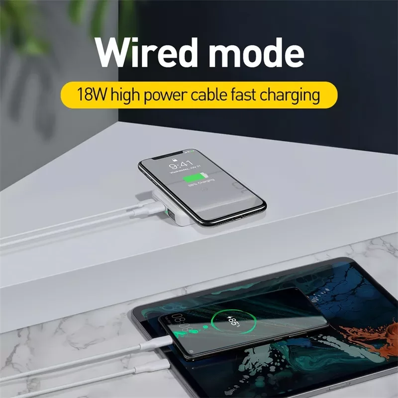 

NEW2023 10000mAh Qi Wireless Charger Power Bank USB PD Fast Charging Powerbank Portable External Battery Charger For Phone