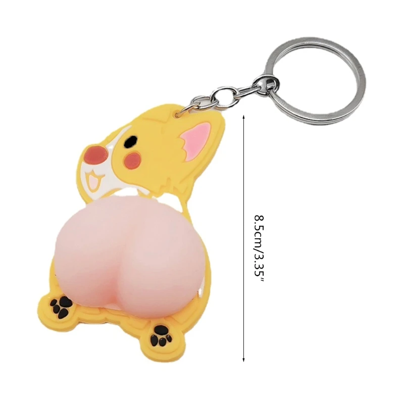 

Sensory Squeeze Butt Keyring Fidget Soft Pinch Mini Cartoon Animal Doll Interactive Toy for Men Women Relaxation Anxiety