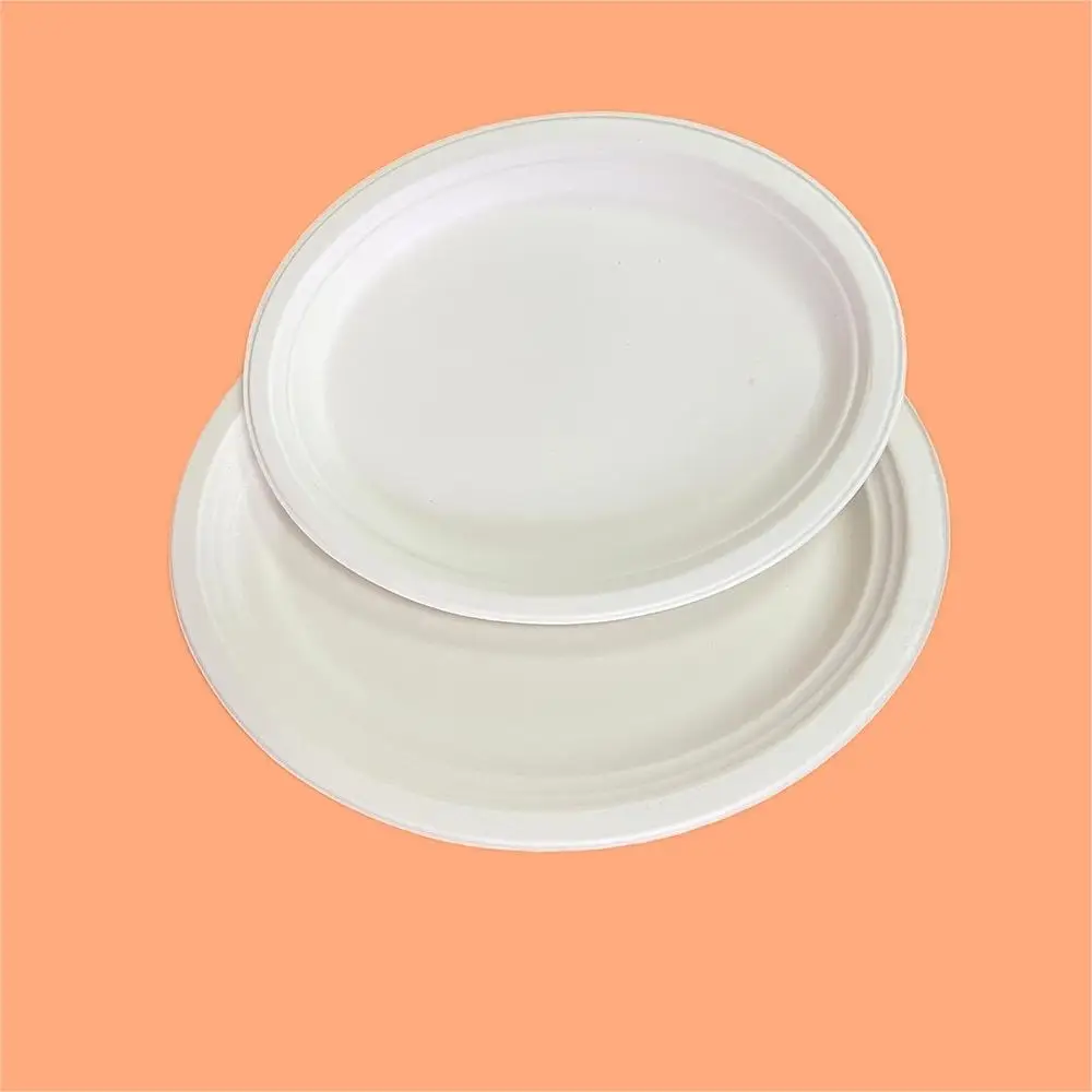 

Одноразовый овальный поднос 10 шт., бумажные тарелки 10/12, 5 дюймов, биоразлагаемый обеденный поднос, белая посуда для дня рождения, барбекю, по...