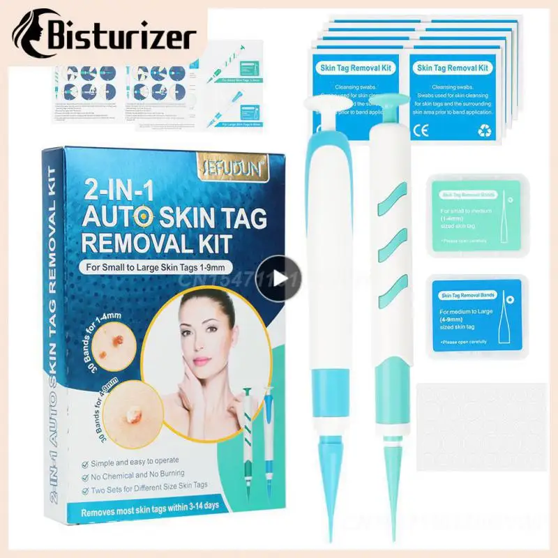 

2 в 1 автоматический набор этикеток для удаления кожи, безболезненная этикетка для кожи, ручка для удаления родинок, акне, бородавок, набор аксессуаров для красоты лица