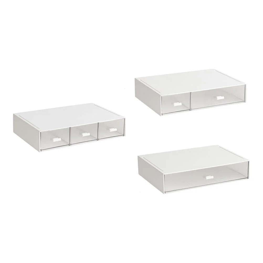 

3Pcs Drawer-Type Lipstick Transparent Storage Box Desktop Sundries Organizer