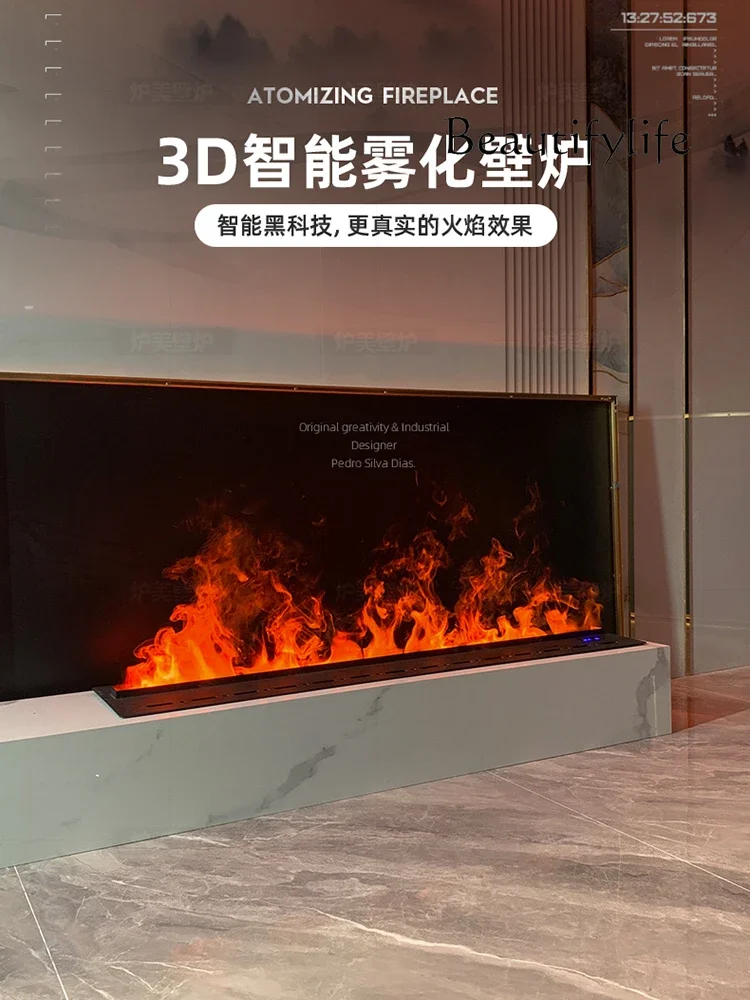 Фото Декоративный 3D-имитатор камина X36 с функцией увлажнителя воздуха для гостиной, встраиваемый в тумбу под телевизор, имитация топки печи №2