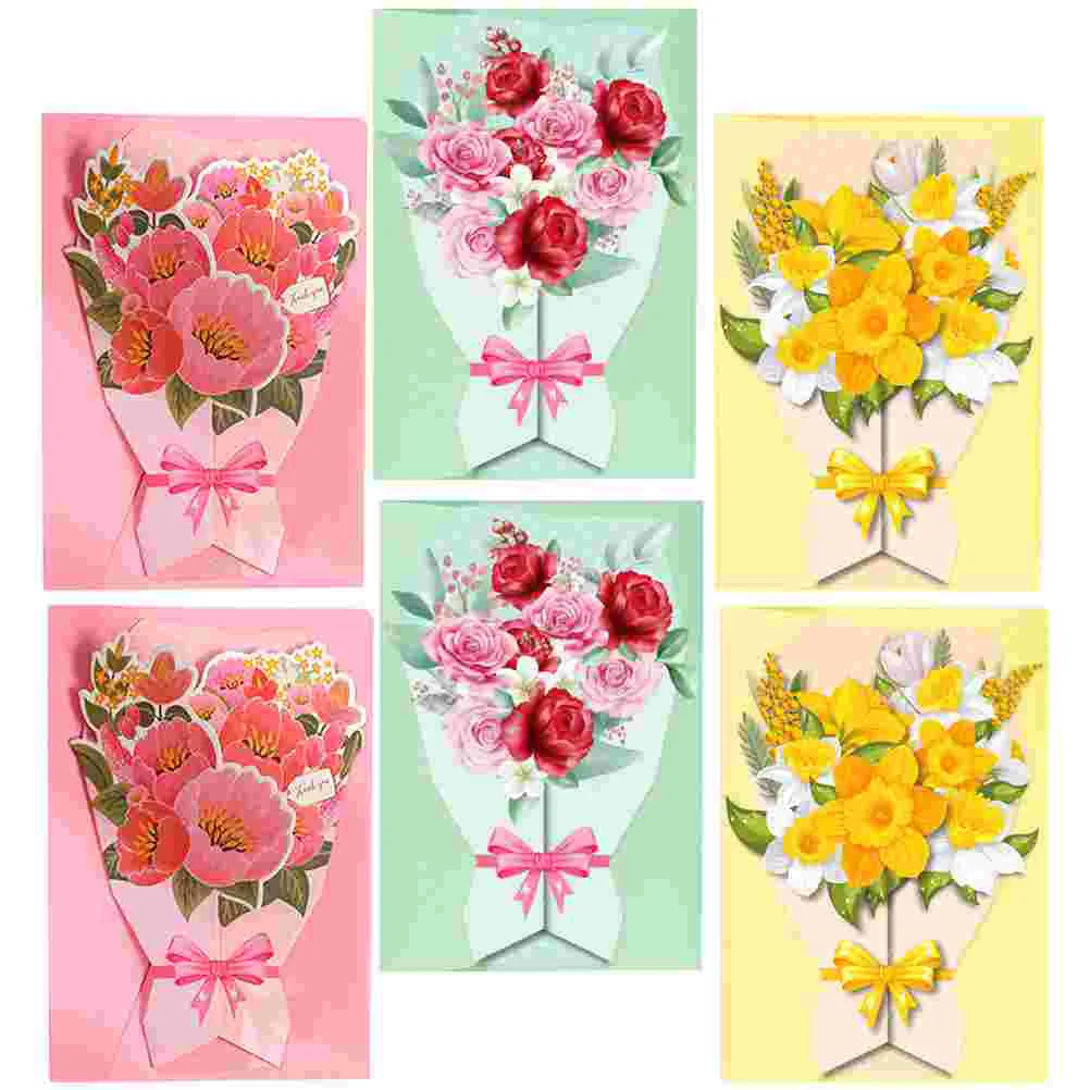 

Bouquet Shaped Greeting Card Teachers' Day Bless Blessing Cards Flower Gift Themed Festival Student Gifts