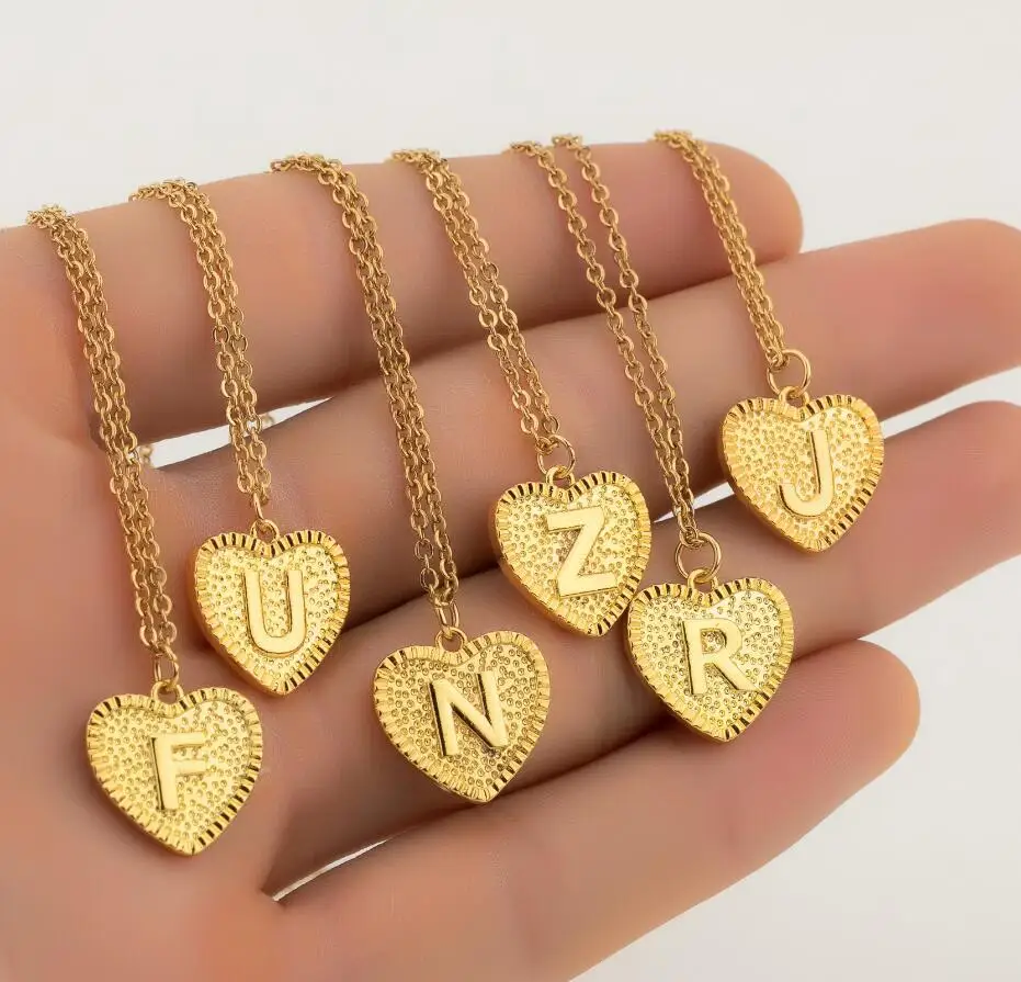 

TOOCNIPA Tiny Heart Initial Necklace Personalize A-Z Alphabet Necklaces Pendant For Women Girls Jewelry Letter Collier Best Gift