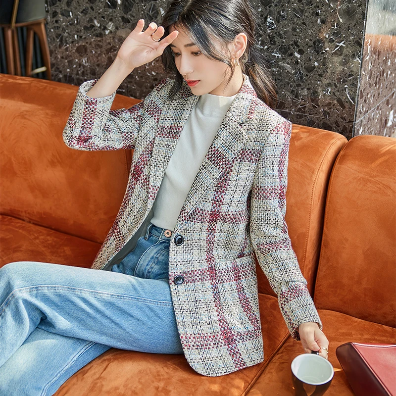 

Autumn Winter Fashion Ladies Blazer Women Jackets Coat Long Sleeve Work Ladies Business Office Uniform Style