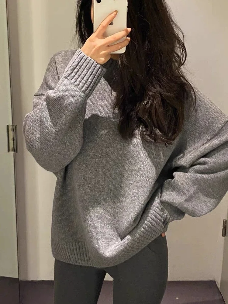 Женский длинный и свободный кардиган из смеси кашемира на осень зиму