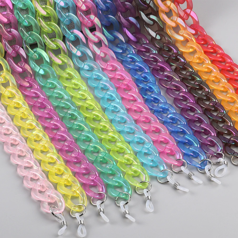 Новая матовая Цветная Акриловая цепочка AB для очков женщин шнур держателя