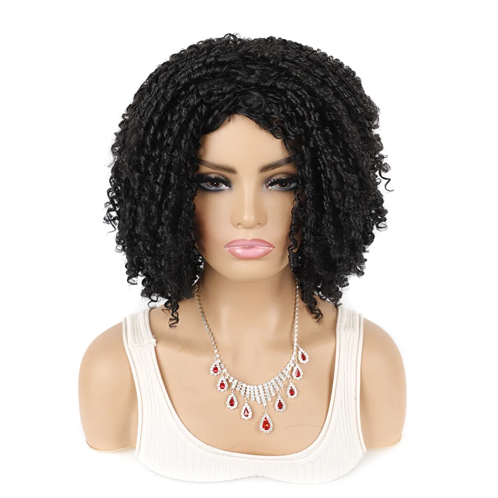

Your Style Synthetic Short Kinky Curly Wigs Afro Wig Black Women Men Short Haircut Curly Wig Female Male Wig Cosplay Party