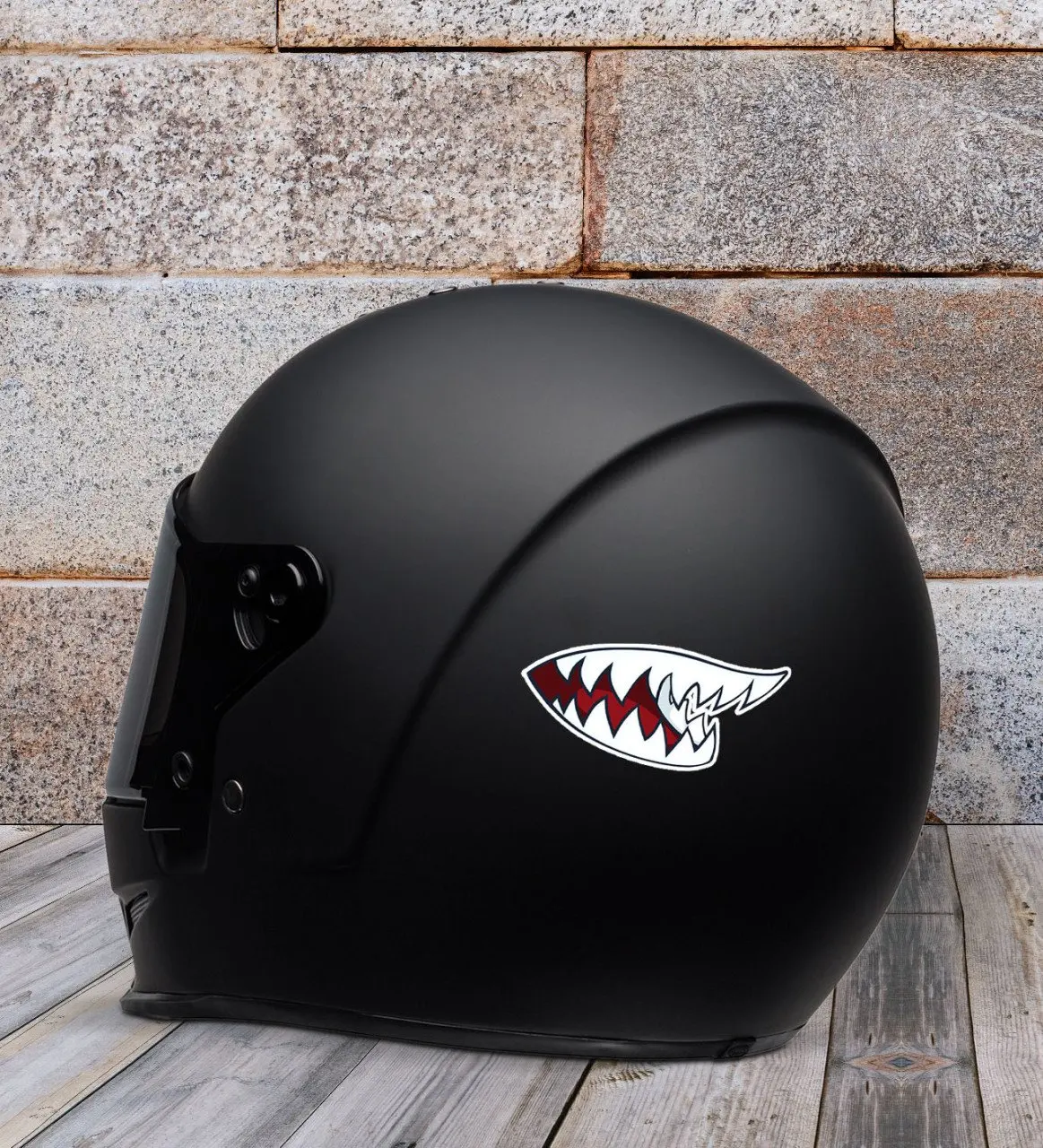 BK Gift Shark Teeth Design Motor наклейка на шлем-1 от AliExpress WW
