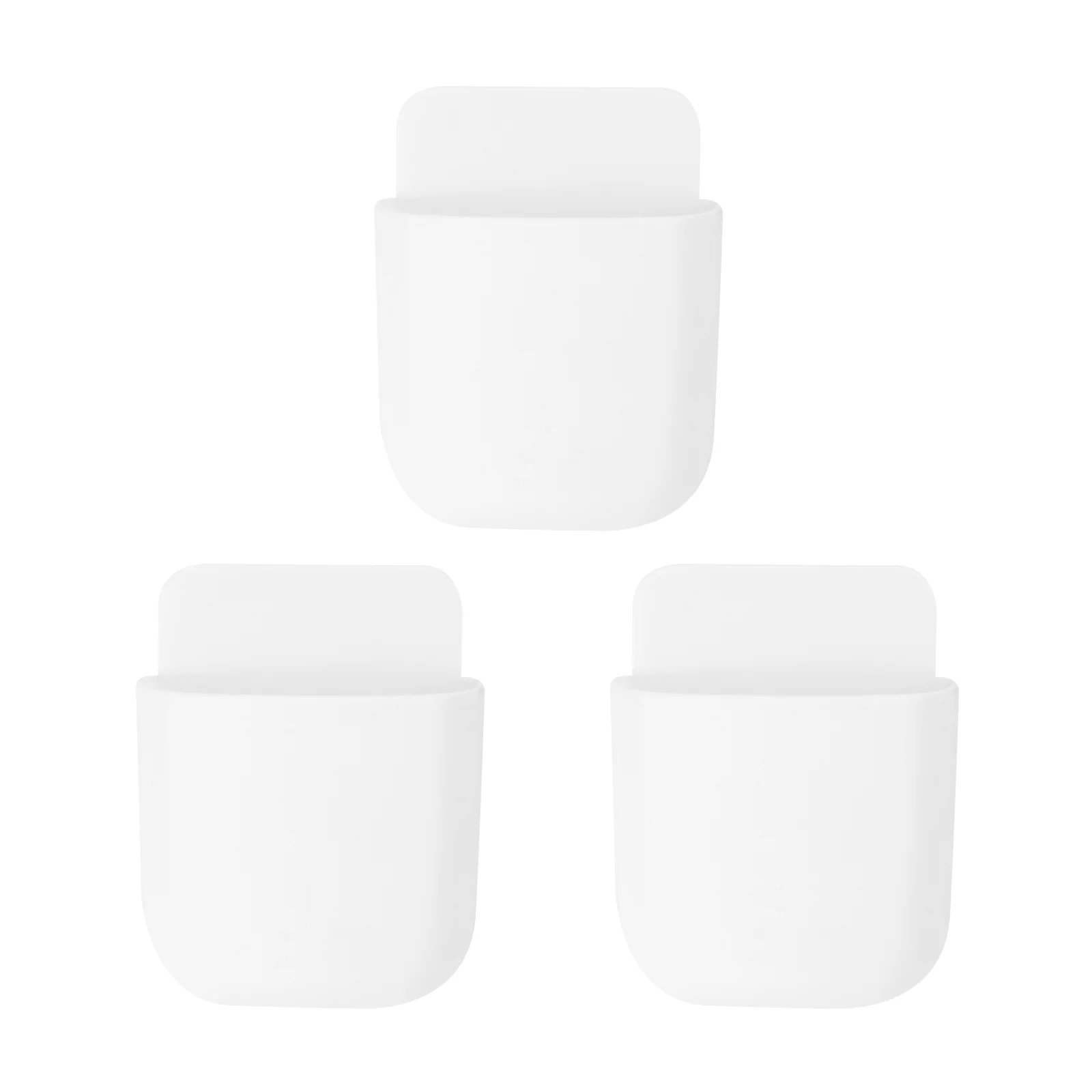 

3 Pcs Small Plastic Containers Remote Control Stand Mobile Phone Holder White Office
