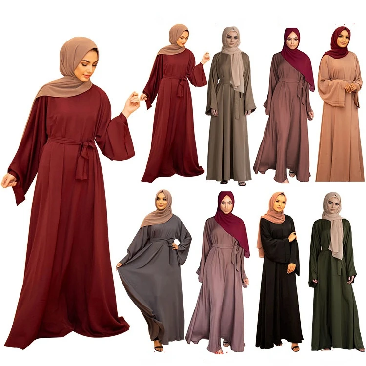 Женское свободное платье с большим подолом, однотонное женское платье, кафтан, кафтан, увлекательная одежда в мусульманском стиле, Рамадан, ...