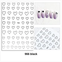cute heart nail sticker 3d manicure accessories gold white silver foils manicure tip decoration self adhesive nail decals yj004