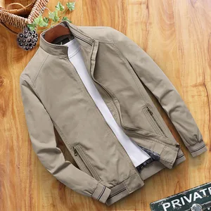 Imported Spring and Autumn Men's Bomber Jacket Casual Men's Outerwear Windbreaker Stand Collar Jacket Men's W