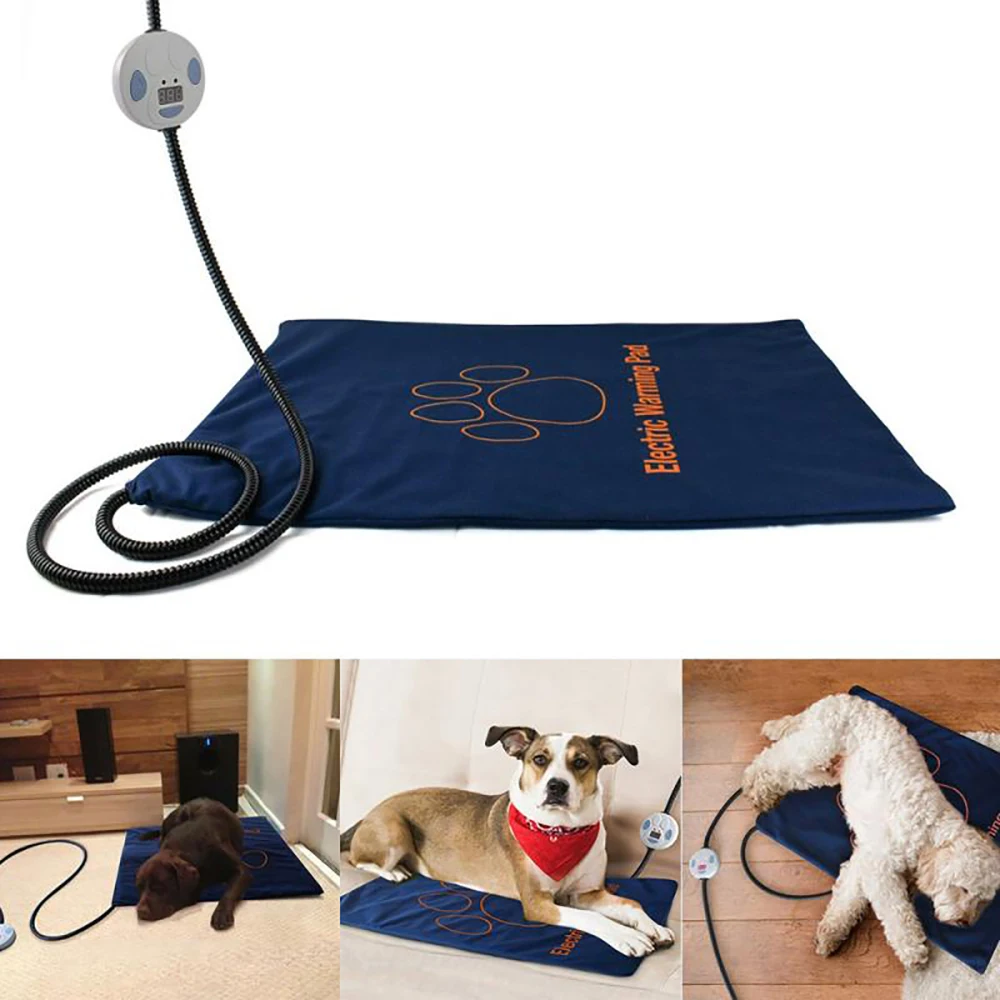 

ZOOBERS 60x45cm Electric Pet Heating Pad Winter Warm Comfortable Heated Bed For Indoor Adjustable Temperature Heating Warm