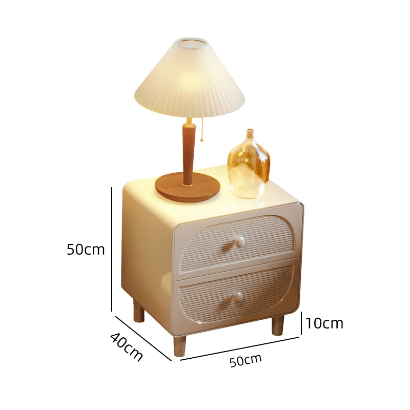 

Cream Style White Bedside Table Ins Style Small Simple Modern Light Luxury Minimalist Silent Style