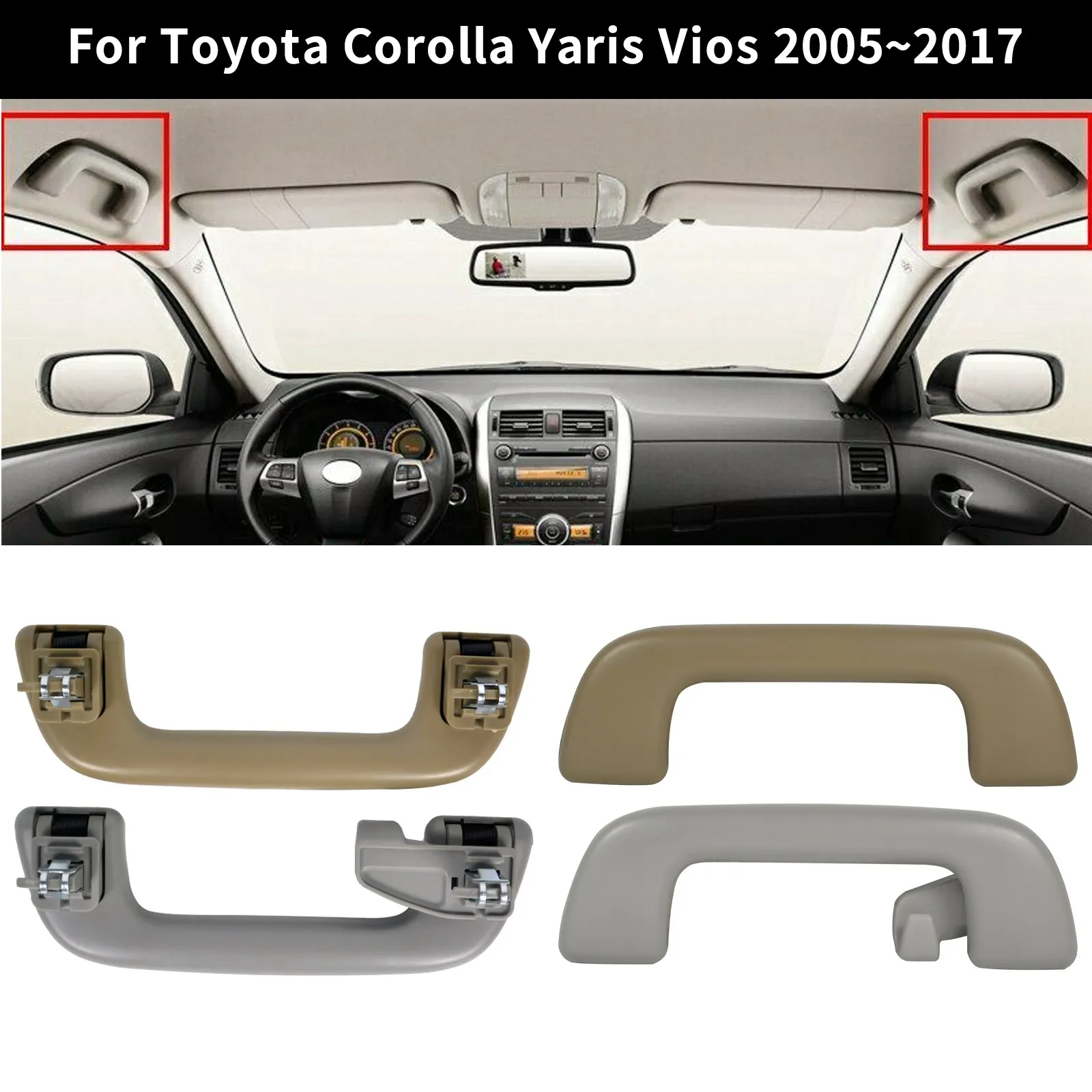 

Внутренние потолочные ручки для крыши автомобиля для Toyota Corolla Yaris Vios 2005 ~ 2017