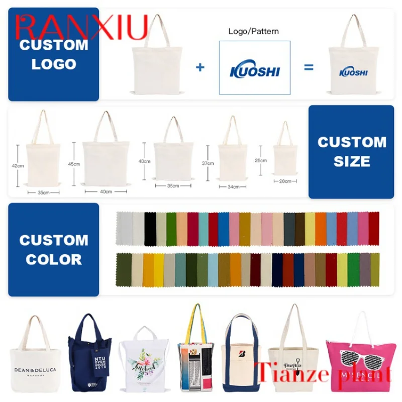 Экологически чистая большая простая многоразовая Органическая Сумка-тоут для