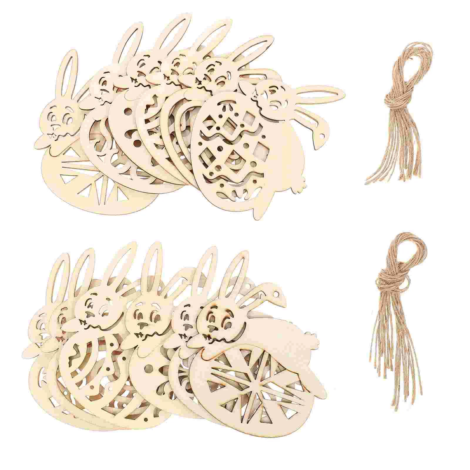 

12 Pcs Rabbit Gifts Easter Wood Pendant Egg Ornament Cartoon Wood Rabbit Crafts Wedding Ornaments Wood Rabbit Decor Decorate