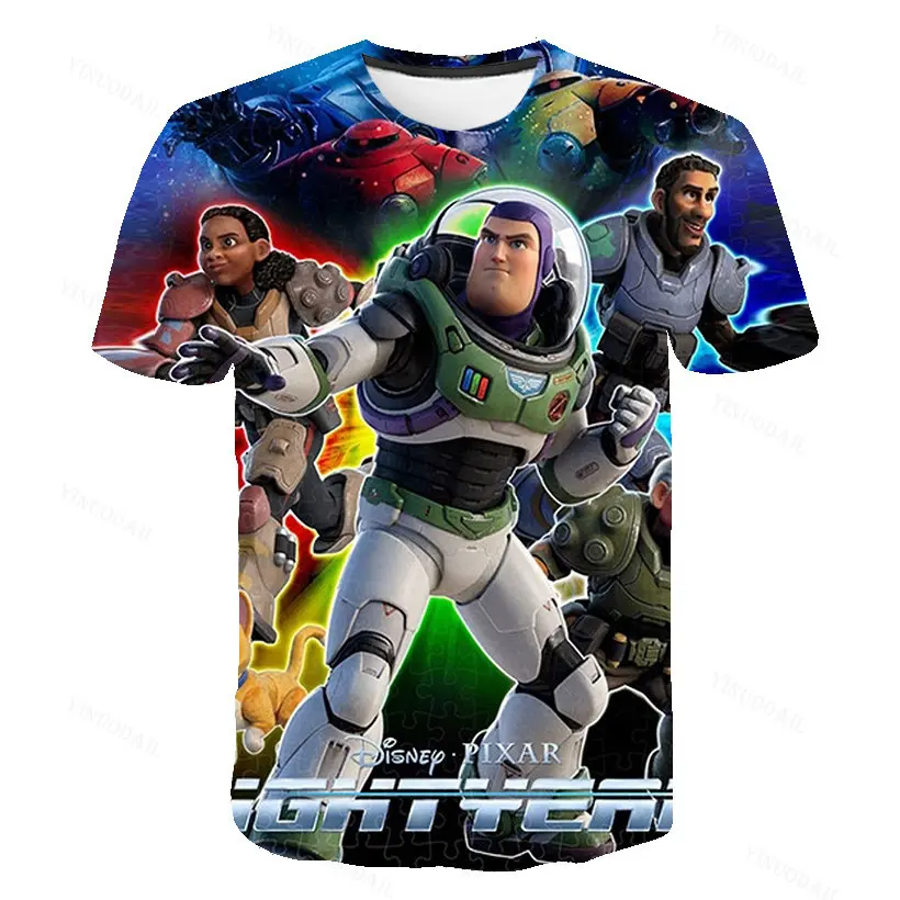 

2023 Summer Children 3D Cartoon T-shirt for Boy Animal Printing Buzz lightyear Boys T Shirt Girls Tops Tees Cartoon Kids Clothes