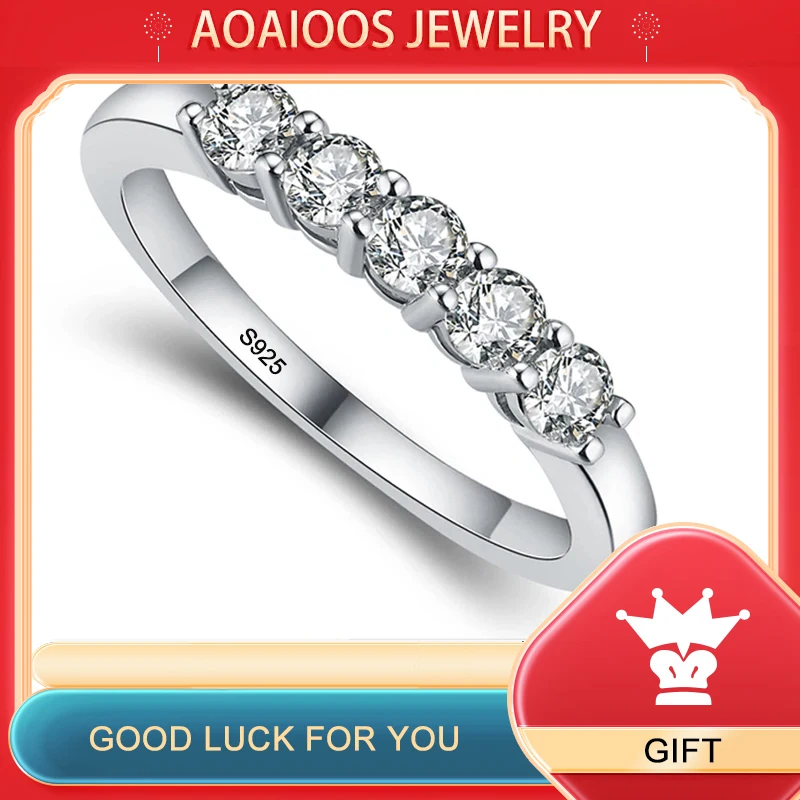 

Кольцо вечное обещание, безаллергенное тибетское серебряное кольцо с инкрустацией, 5 шт., 3 мм Цирконий, бриллиантовое обручальное кольцо, женские кольца
