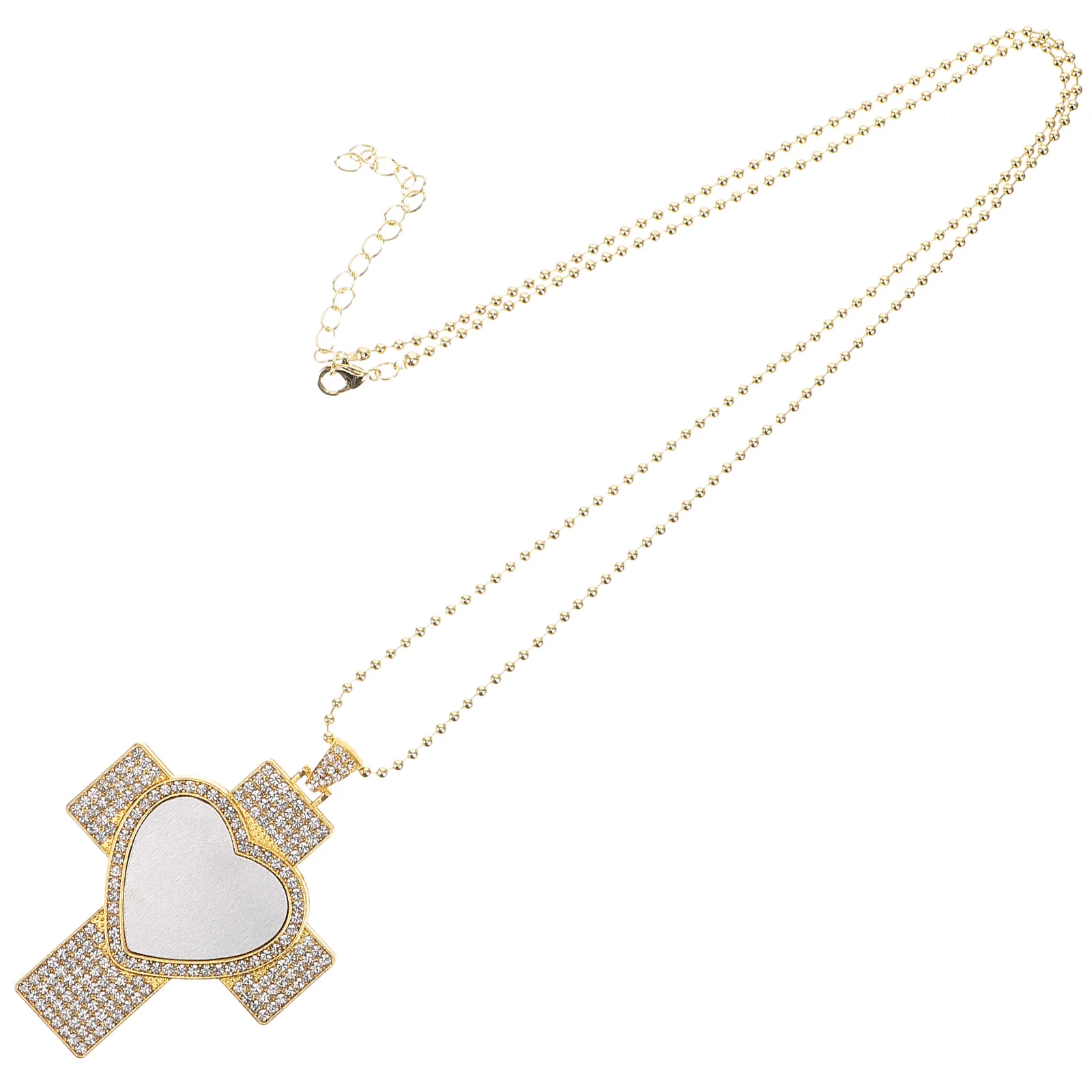 

Ожерелья с крестом для женщин DIY сублимационная цепочка серебряный бриллиант цинковый сплав винтажная фотомужская цепочка