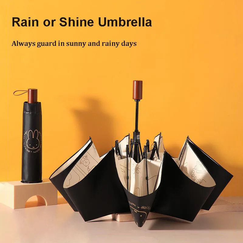 

New Kawaii Miffy Sunscreen, Uv Protection, Rainy and Rainy Umbrellas for Men and Women Can Use Manual Folding Umbrellas