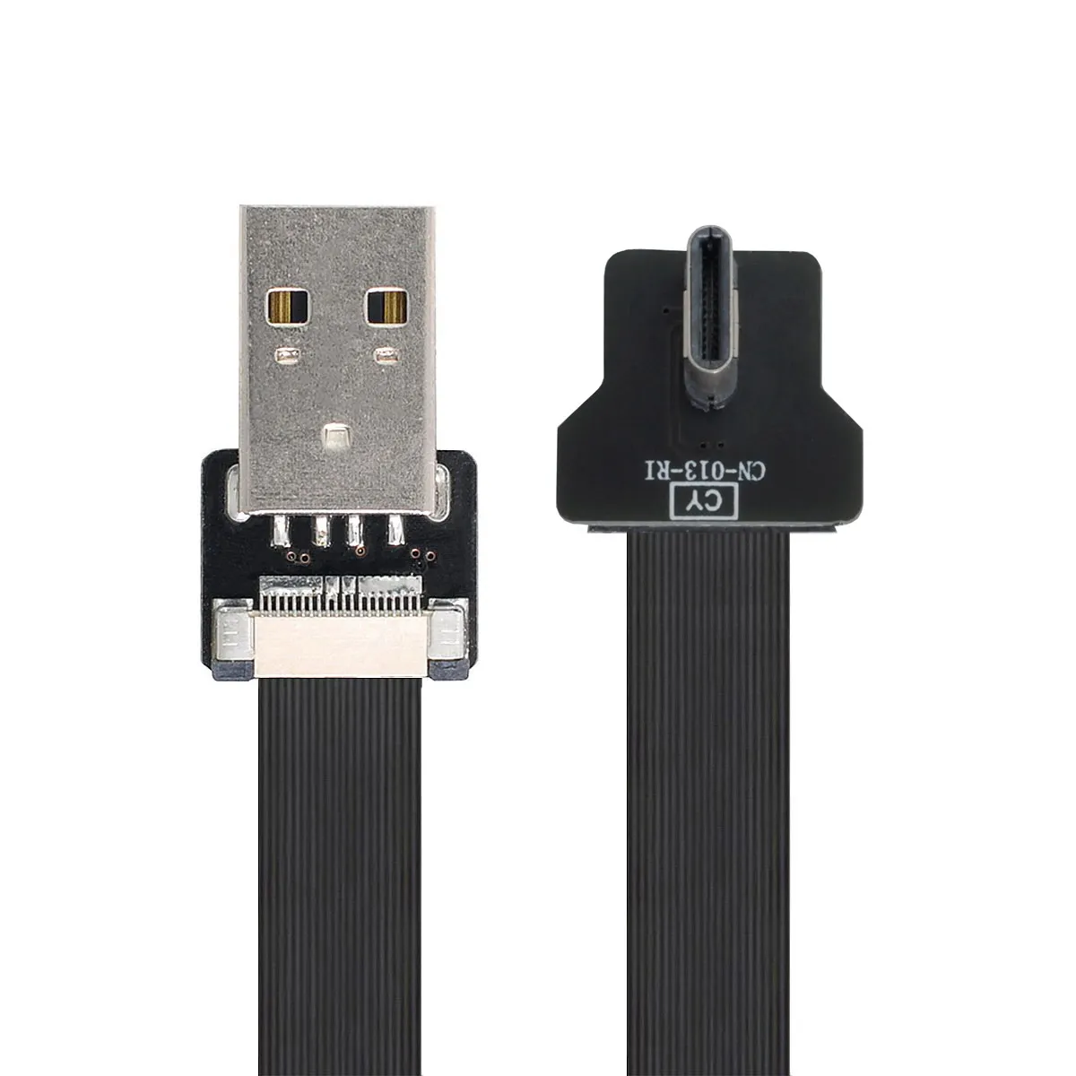 CY Xiwaid USB 2.0 Type-A Male to USB-C Type-C Data Плоский тонкий кабель FPC для FPV дисков и телефонов под