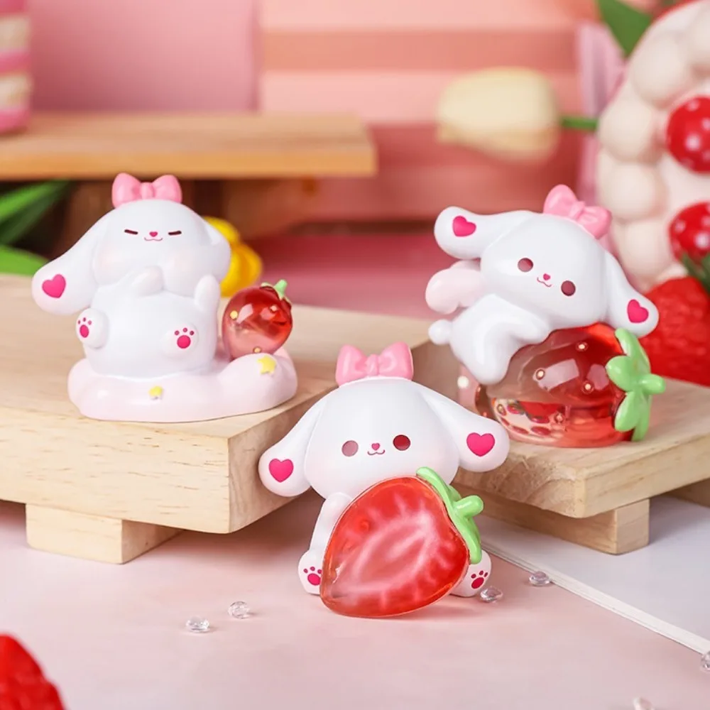 Ремесла из смолы фигурка клубничного кролика модель игрушки статуя мини-кролик