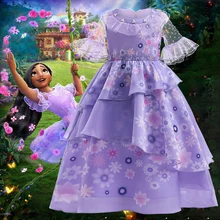 Encanto Cosplay Isabella Mirabel Charm Costume Purple Dress Girls Princess Dress Children Isabela Dr