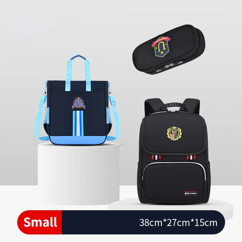 3-piece Children British Style Large Capacity Backpacks New Primary Girl Boy Fashion Tutorial Bags Students Matching Pencil Case