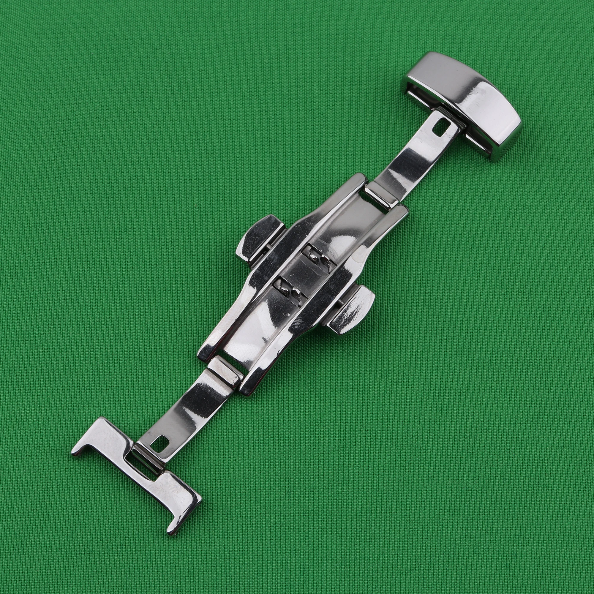 Butterfly Deployment Buckle Automatic Double Click Stainless Steel Strap Button For Watch Band  20mm