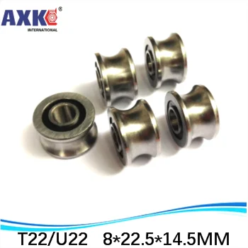 

high quality U22 T22 ABEC-5 8mm V / U groove pulley bearings 8*22.5*14.5*13.5 mm Ugroove roller wheel ball bearing U-22 TU22