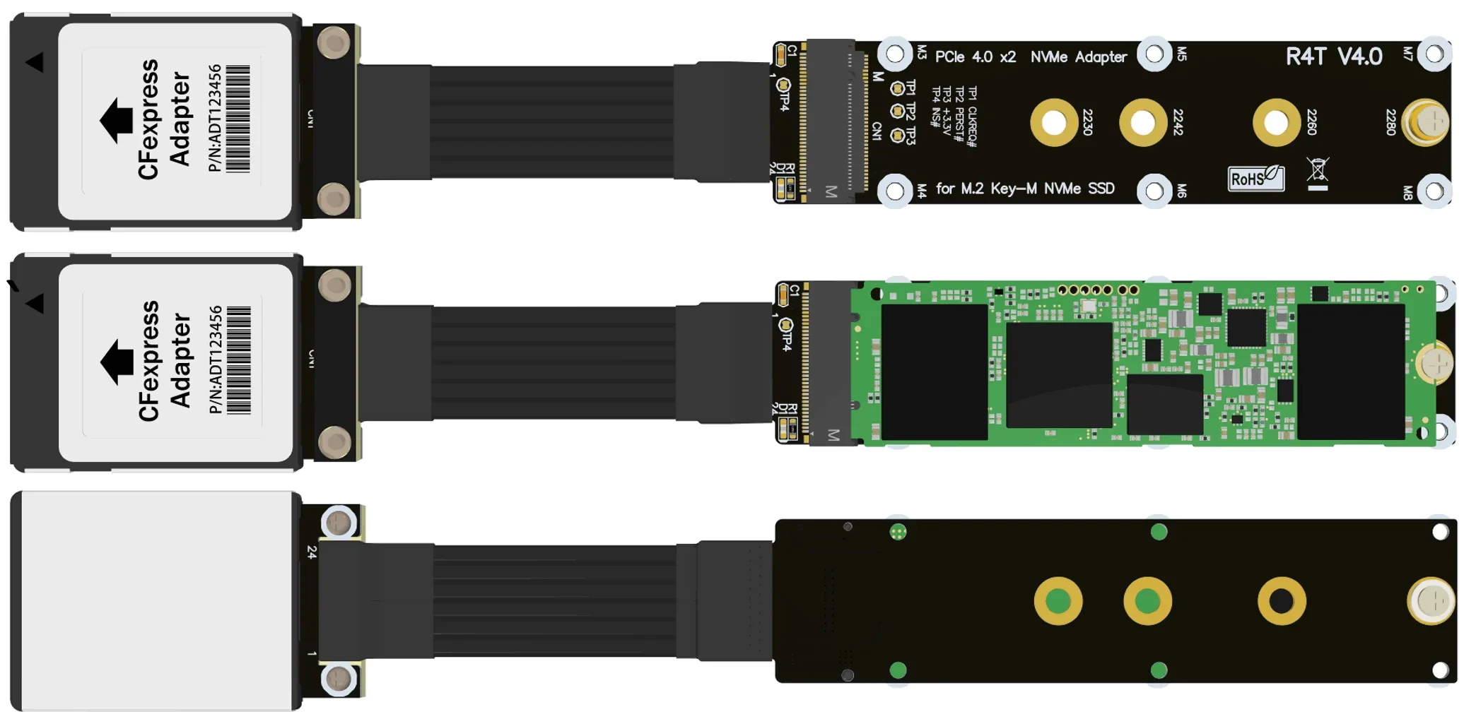 Удлинительный кабель CF Express To M.2 NVMe TYPE-B для M2 M KEY SSD Поддержка Canon R5 Nikon Z6Z7 XBOX Адаптер