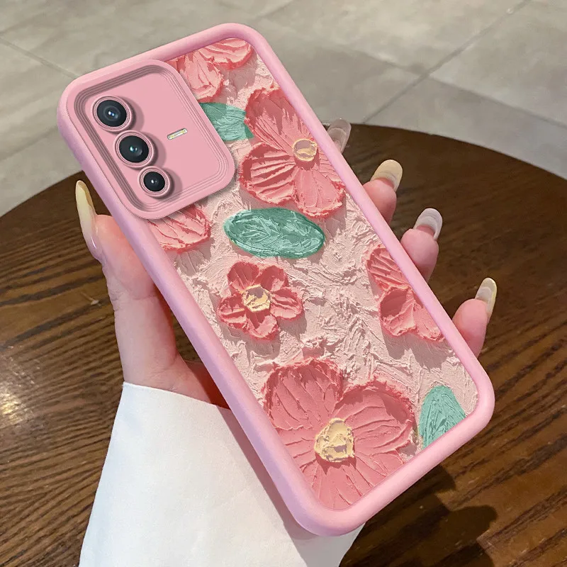 Фото Чехол для телефона Vivo V23 5G/Vivo V23 Pro, Vivo S12 Pro, Vivo S12, милый цветочный модный противоударный силиконовый защитный чехол №4