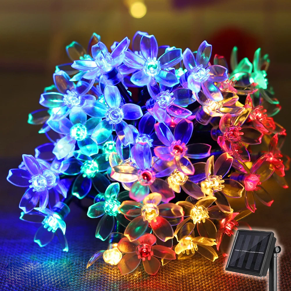 

100 Led Flower Solar String Light Outdoor Christmas Garland Fairy Light Waterproof Solar Power Lamp for Patio Garden Party Decor