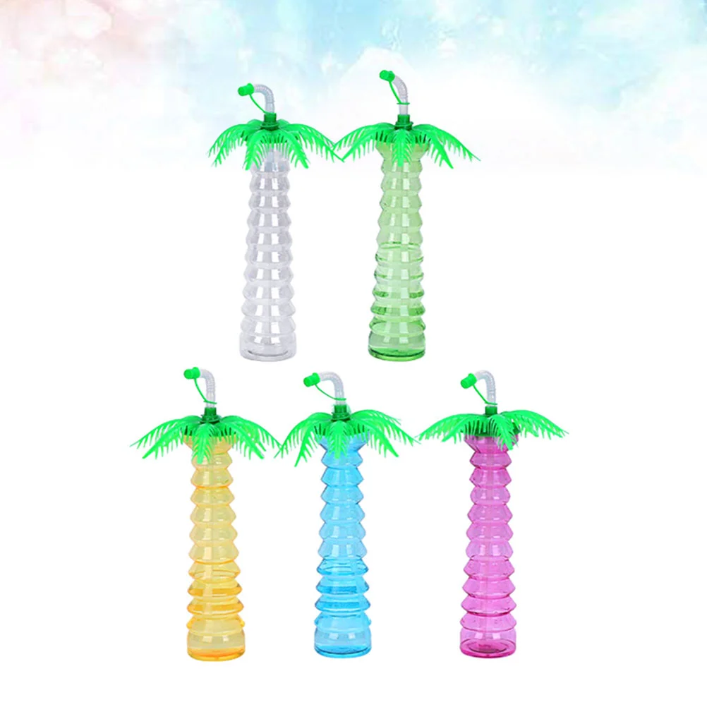 

5 Pcs Coconut Tree Cup Tumbler Lid Shape Bottle Palm Kids Water Bottles Feeding
