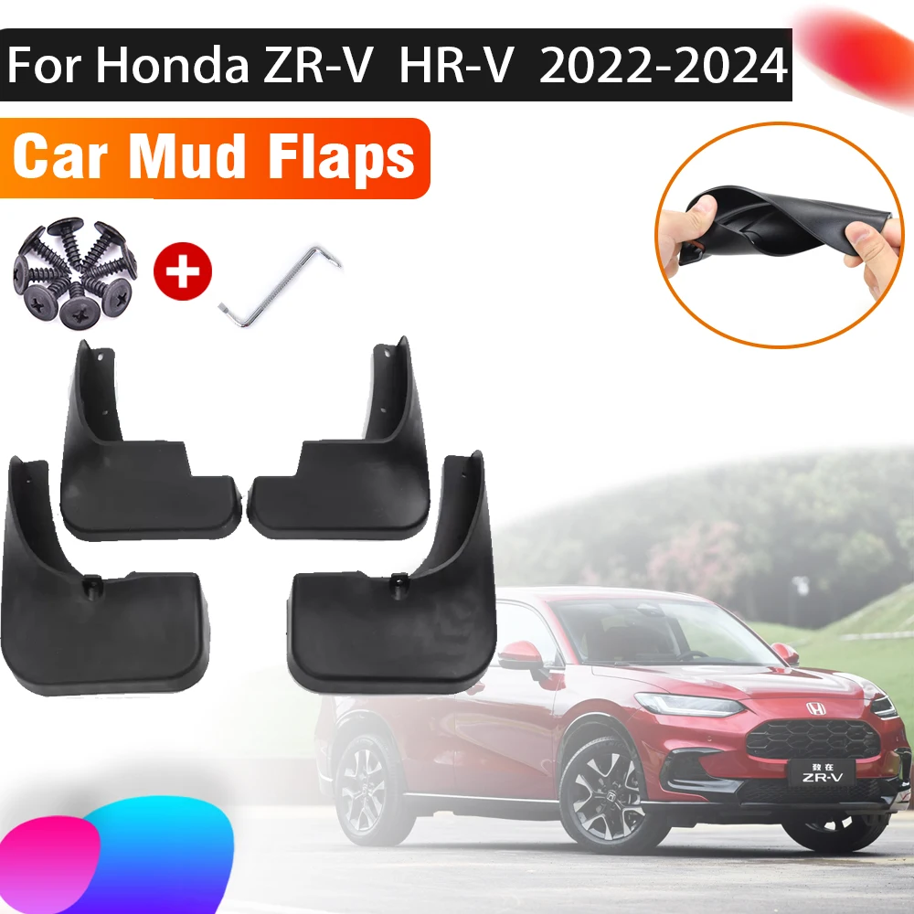 

4 PCS Car Mud Flaps For Honda ZR V 2022 2023 2024 ZRV HR V HRV Car Splash Guard Front Rear Mudguard Accessories Mudflaps Fenders