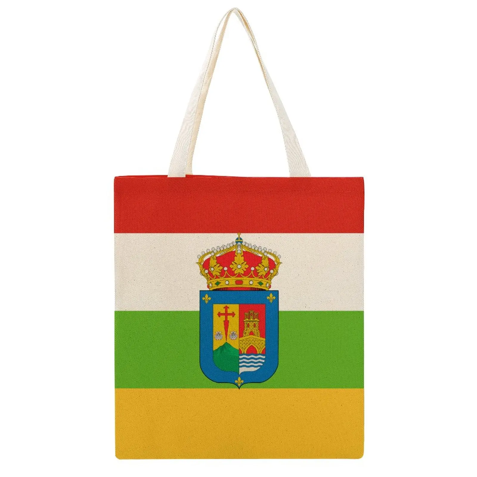 

Canvas Bag Flag of La Rioja (with Coat of Arms) High Quality Bags Hot Sale Funny Novelty Drawstring Backpack Canvas Tote Bag Dou