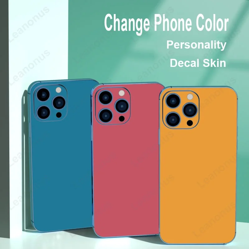 Цветная однотонная наклейка для iPhone 16 15 14 Pro Max 13 12 Защитная пленка заднего экрана
