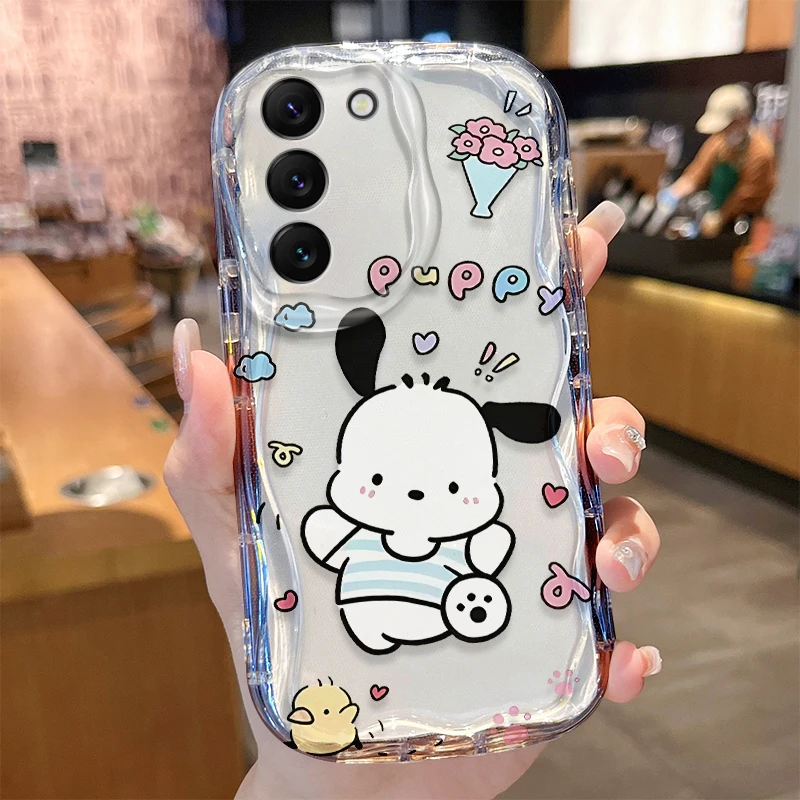 Чехол Sanrio Pochacco для Samsung Galaxy S24 S23 S22 S21 Ultra Plus S20 FE A73 A72 A71 A55 A54 5G A53 A52 A51 4G A50S A50 Cover