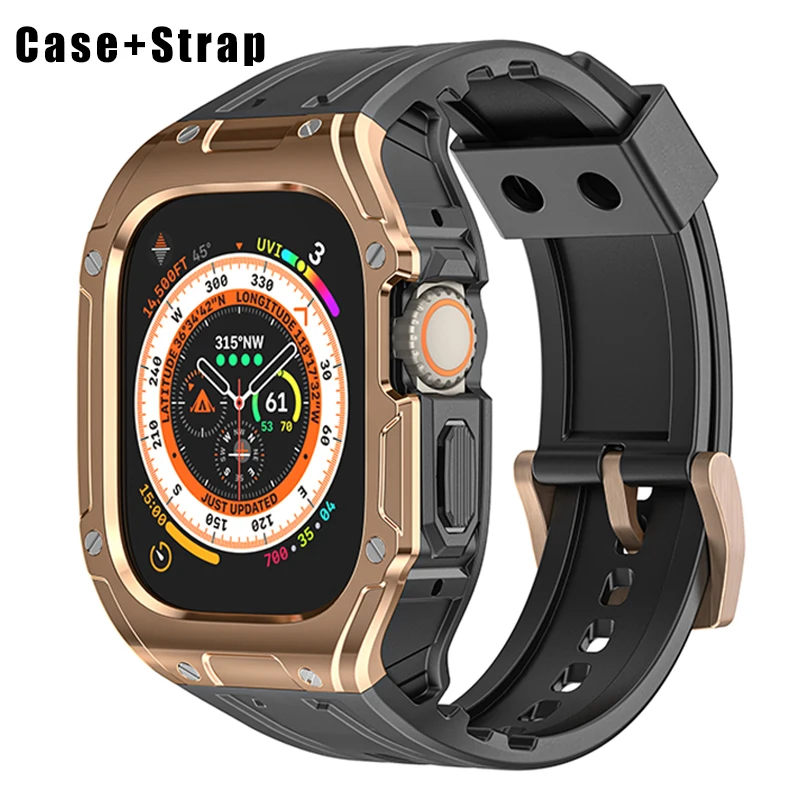 

Ремешок чехол + для Apple Watch Ultra 2 49 мм, модифицированный комплект из ПК, спортивный резиновый силиконовый Браслет из серии Iwatch Ultra