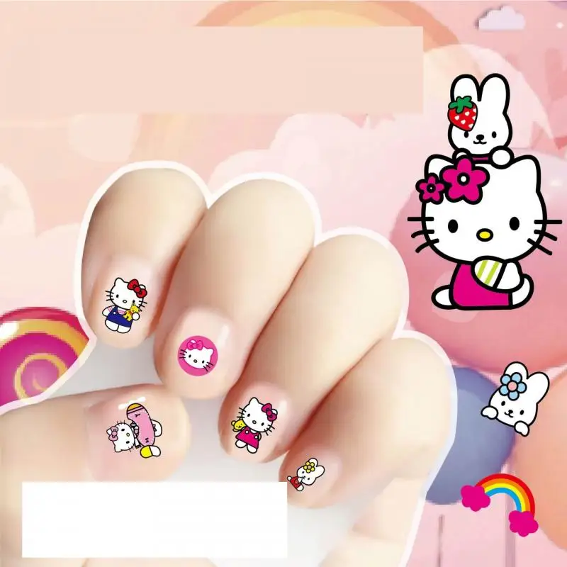 

Sanrio 3D Hello Kitty аниме наклейки для ногтей для девочек украшения для ногтей кавайные украшения для ногтей наклейки для ногтей