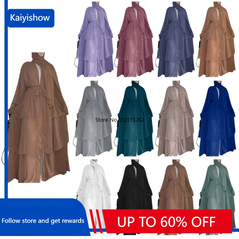 Abaya Dress Spring Summer Muslim Women Fashion Style Long Sleeve V-neck Polyester Long Abaya  Hijab Dress Muslim Dress Women