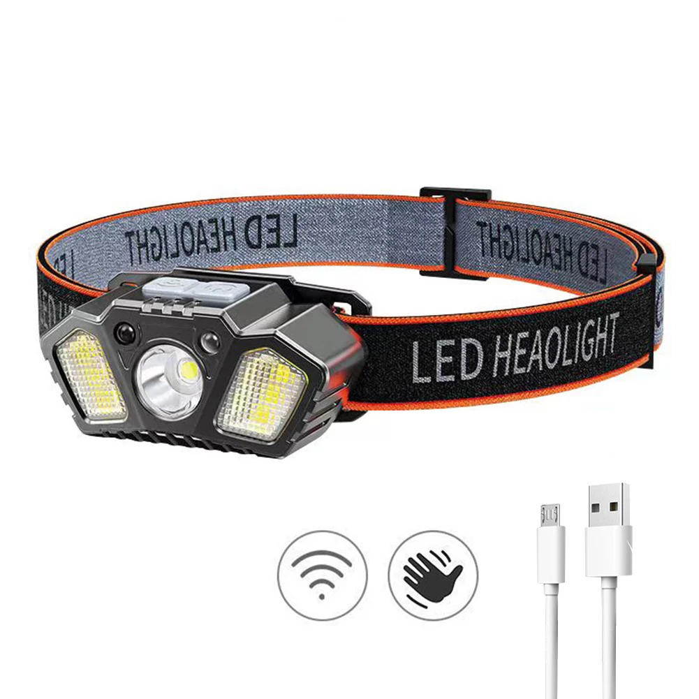 

XPE Camping Headlamp Intelligent Wave Sensing LED Emergency Light 5 Lighting Modes USB Rechargeable for Camping Fishing Climbing